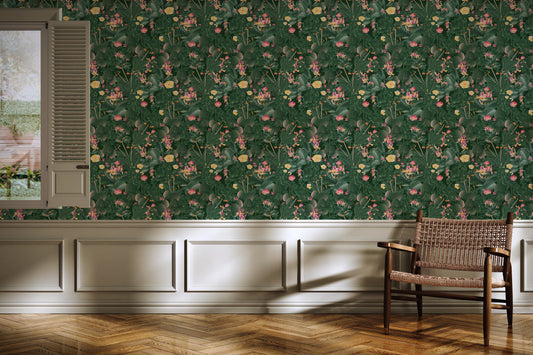 Puck's Forest Green - Night - Wallpaper Panel