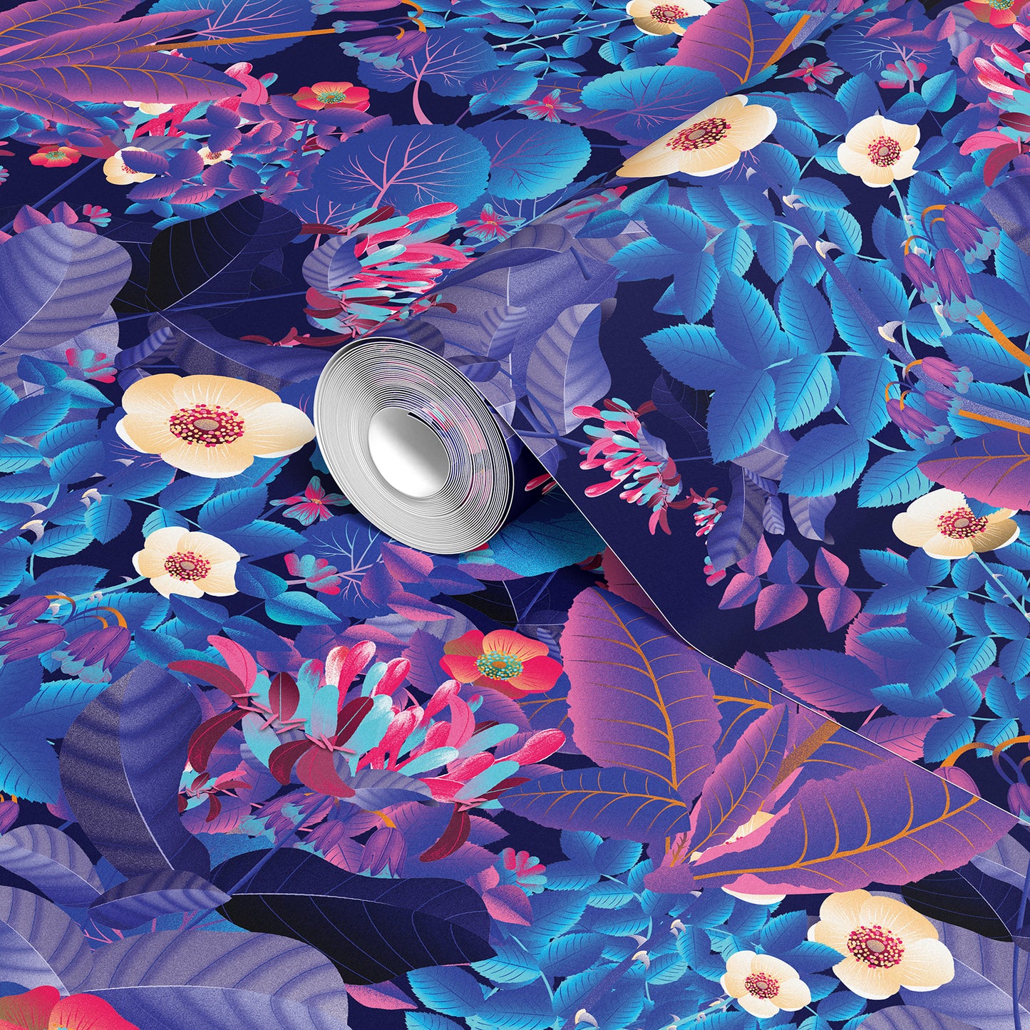 Moonlit Electric Blue - Night - Wallpaper Panel