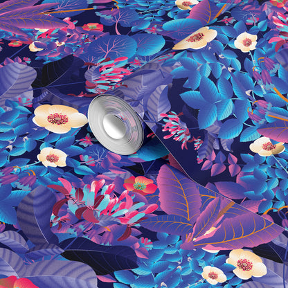 Moonlit Electric Blue - Night - Wallpaper Panel